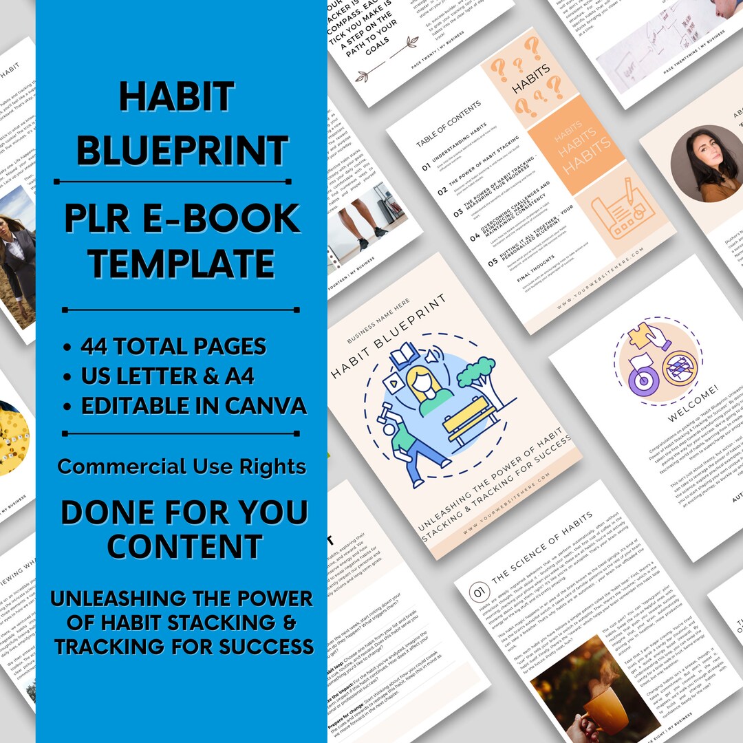Habit Blueprint Stacking Tracking PLR Digital Book Private Etsy