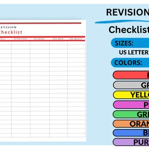 Student Revision Checklist Printable | Study Planner | Exam Preparation Guide