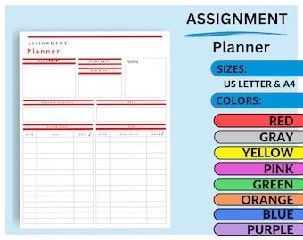 Printable Simple Assignment Tracker for Students | Homework & Classwork ...