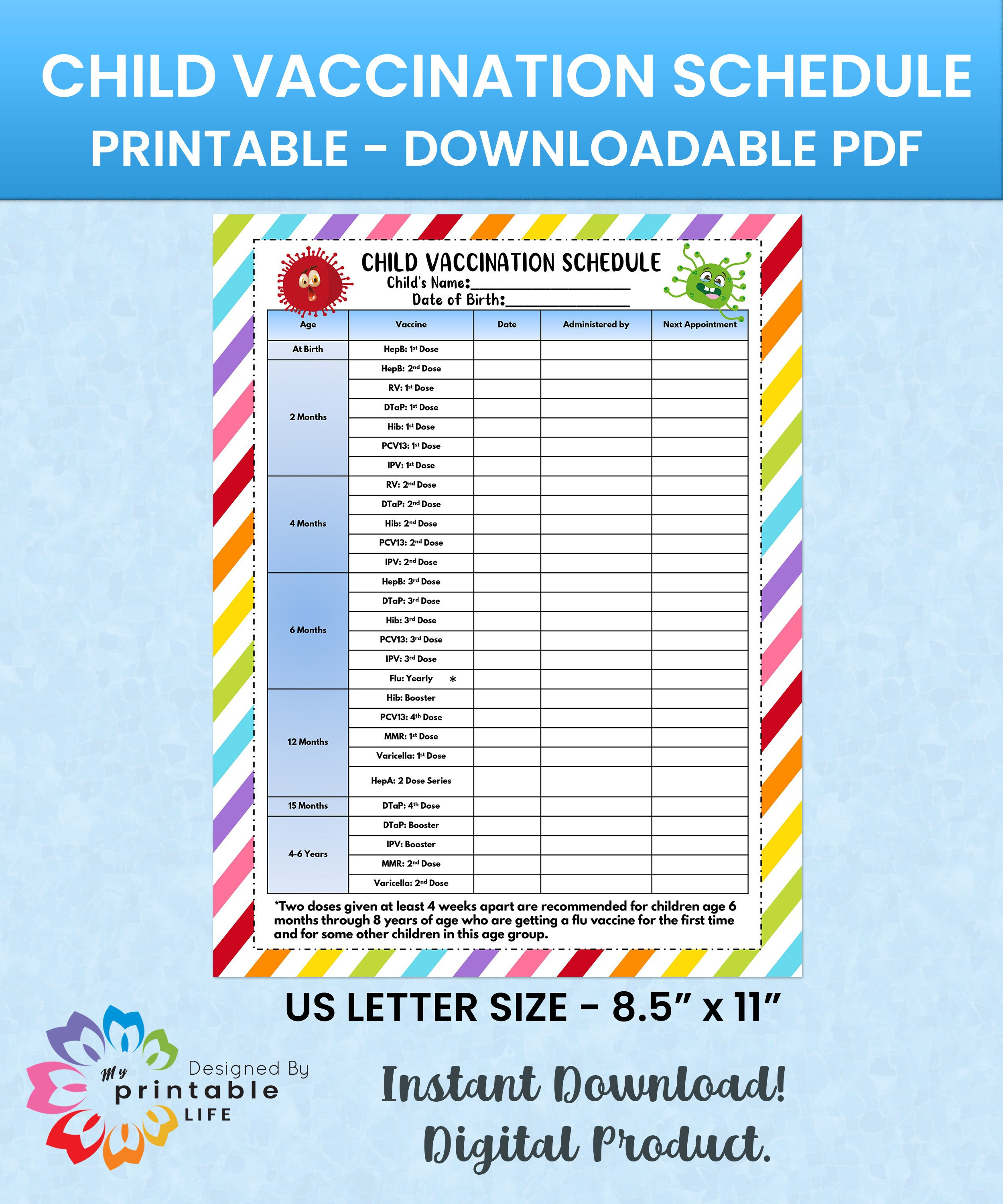 Vaccination Record Card - PDF Templates