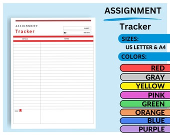 Pagina di monitoraggio dei compiti degli studenti/Pianificatore dei compiti stampabile/Organizzatore di studio