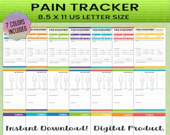 Pain Tracker Printable – Chronic Pain, Migraine, Arthritis Symptoms Log (PDF)
