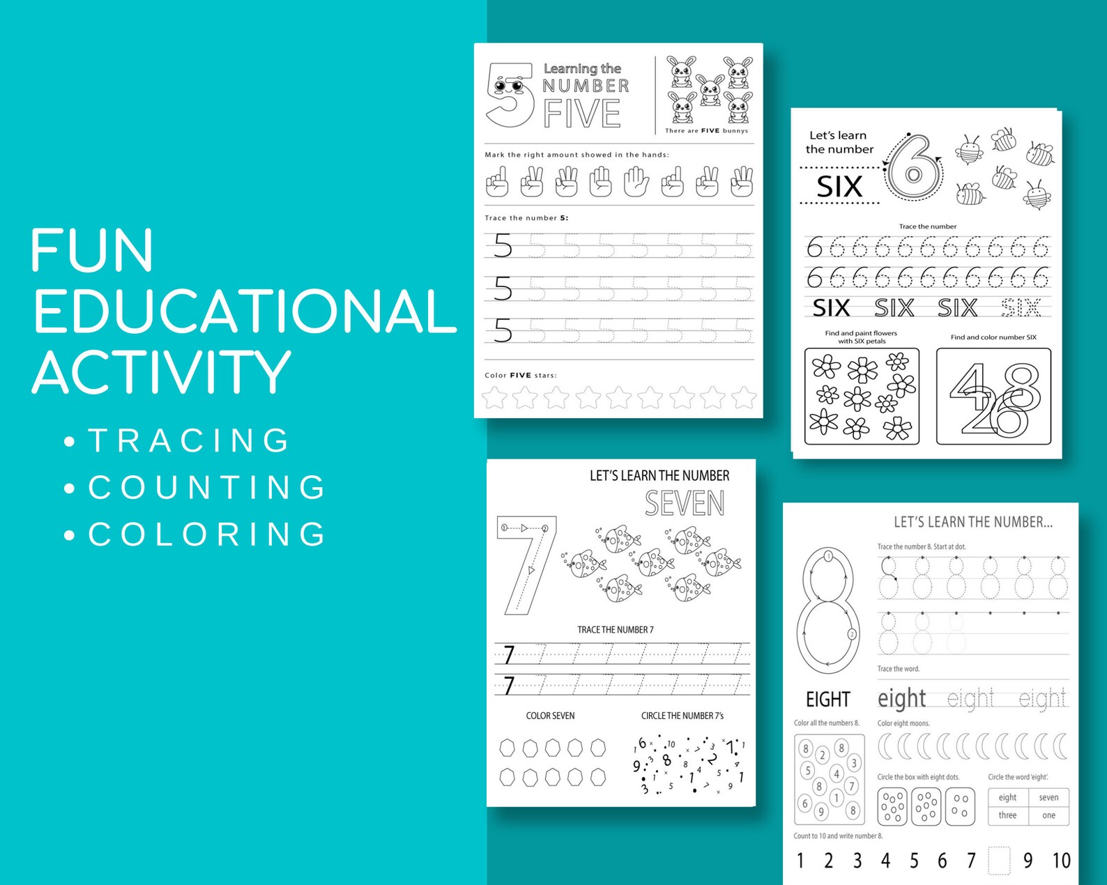 Preschool Practice Writing Numbers 1-10 Paper Tracing Guide - Etsy