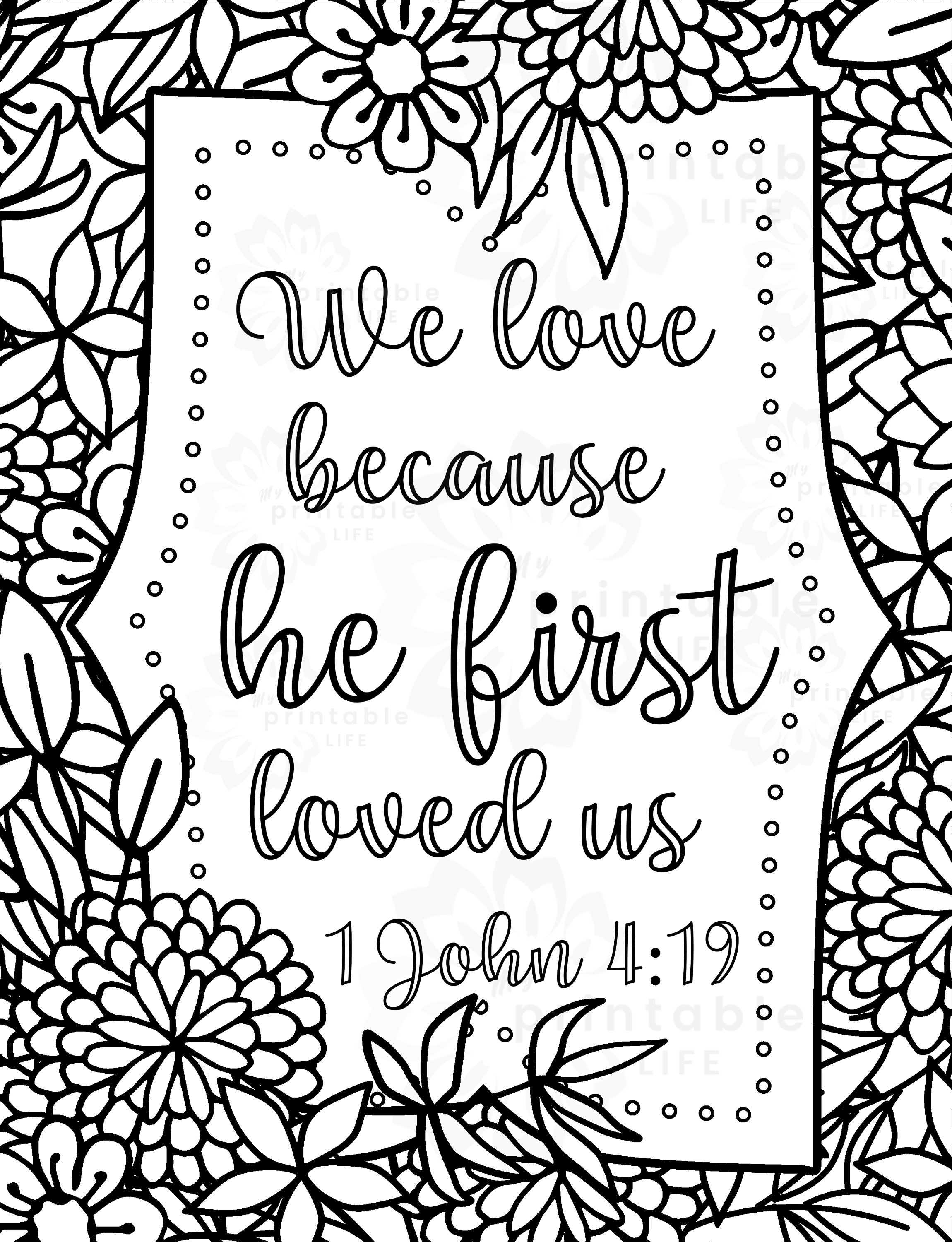 Bible Verse Coloring Pages Set of 6 Inspirational Quotes DIY - Etsy