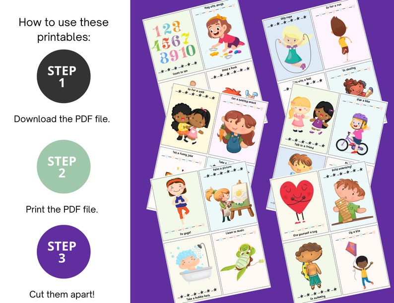 Coping Skills Cue Cards for Children - Etsy