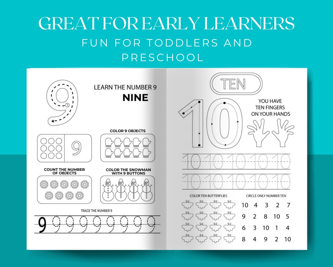 Preschool Practice Writing Numbers 1-10 Paper Tracing Guide - Etsy