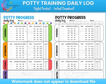 POTTY TRAINING Daily Log Printable Report Tracker