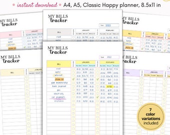 Bill tracker printable, monthly bill tracker, bill tracker, bill checklist, bill template, budget planner, bill payment tracker, bill list