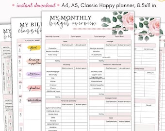 Bill tracker, Monthly bill tracker, Bill organizer with monthly tracking, Bill printable, Bill payment log instant download, Bill template