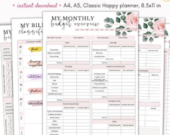 Bill tracker, Monthly bill tracker, Bill organizer with monthly tracking, Bill printable, Bill payment log instant download, Bill template