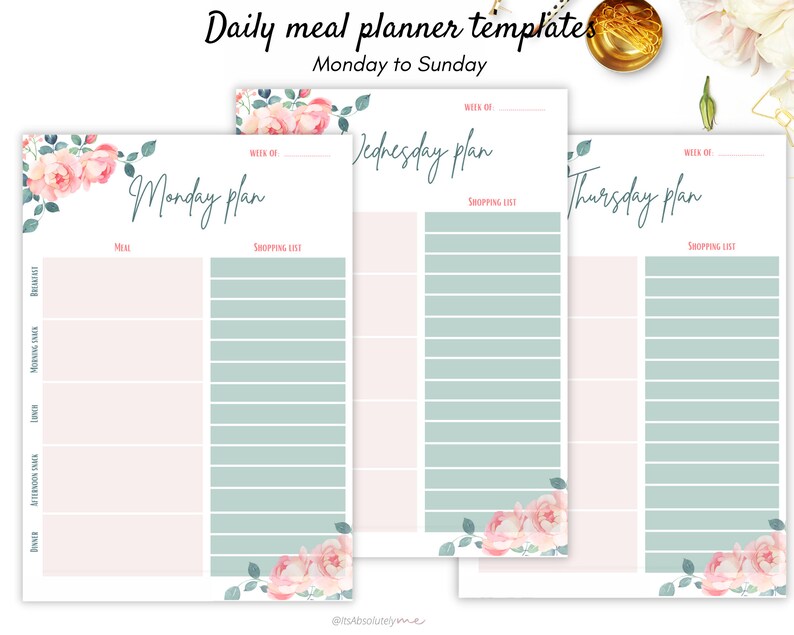 Meal Planner Printable Weekly Meal Planner for Happy Planner - Etsy