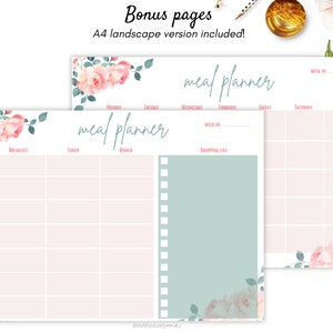 Meal Planner Printable, Weekly Meal Planner for Happy Planner, A4, A5 ...