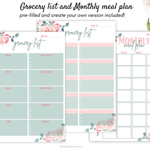 Meal Planner Printable, Weekly Meal Planner for Happy Planner, A4, A5 ...
