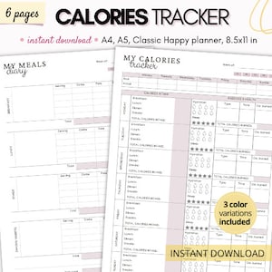 Calorie Tracker, Macro tracker, Food log, Food diary, Weight loss tracker, Diet planner, Calorie journal, Calorie chart, Food tracker