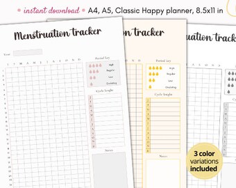 Period tracker, period tracker printable, menstrual tracker, period log, cycle tracker, period tracker, menstrual log, fertility tracker