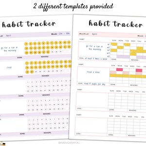 Habit tracker printable, habit tracker, cute habit tracker, habit tracker weekly, daily habit tracker, 30 day habit tracker, habit printable image 2