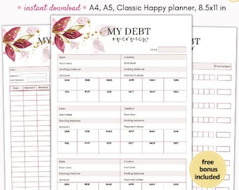 Debt tracker, debt snowball, debt payment tracker, snowball debt printable, debt snowball tracker printable, debt payoff, debt printable