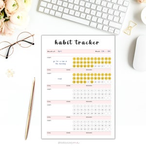 Habit tracker printable, habit tracker, cute habit tracker, habit tracker weekly, daily habit tracker, 30 day habit tracker, habit printable image 7