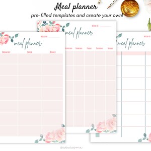 Meal Planner Printable, Weekly Meal Planner for Happy Planner, A4, A5 ...