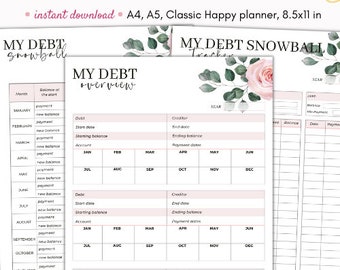 Debt snowball, debt tracker, debt payoff, debt payment tracker, debt payoff tracker, debt payoff chart, debt free, printable debt tracker