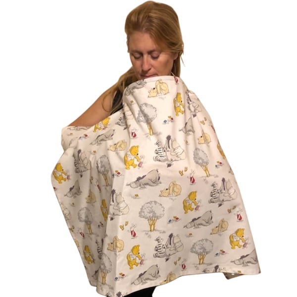 Baby Breastfeeding Blankets, Winnie the Pooh Nursing Baby Pooh Bear Breathable and safe Bonus Pocket