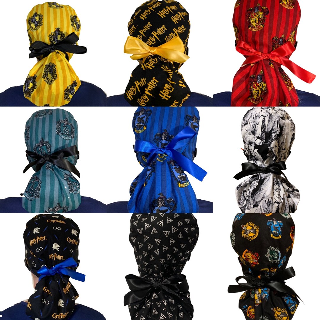 Harry Potter SATIN LINED Ponytail Scrub Cap Medical Hat Etsy