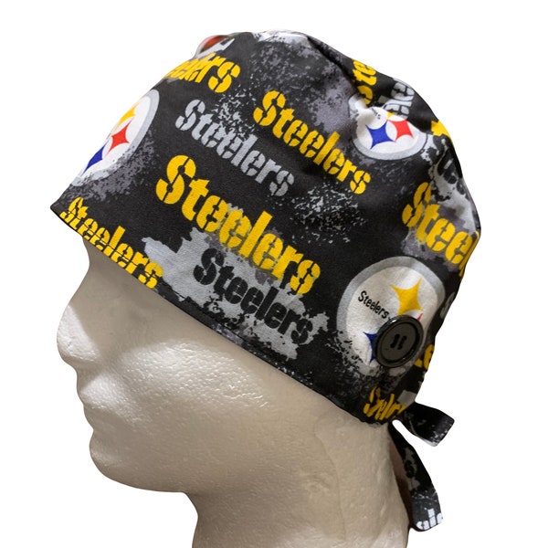 Pittsburgh Steelers Nurse Hat Steelers Surgical Tie Cap Hair Protection