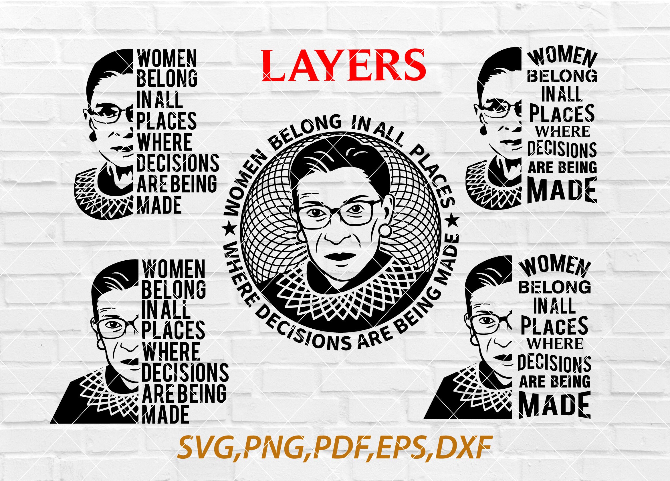 Download Ruth Bader Ginsburg Notorious Rbg Collar Women Belong In All Etsy
