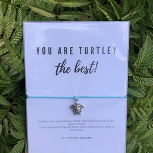Turtley the best wish bracelet, turtle friendship anklet, customisable colours