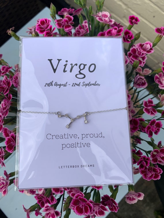 Silver Constellation Necklace, Zodiac Star Sign Jewellery - Aquarius, Pisces, Aries, Taurus, Gemini, Cancer, Leo, Virgo, Libra, Scorpio