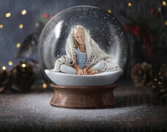 Christmas Snow Globe Digital background backdrop photo custom child photoshop