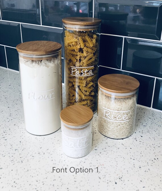 Eco Glass Jar With Round Bamboo Lid For Etsy