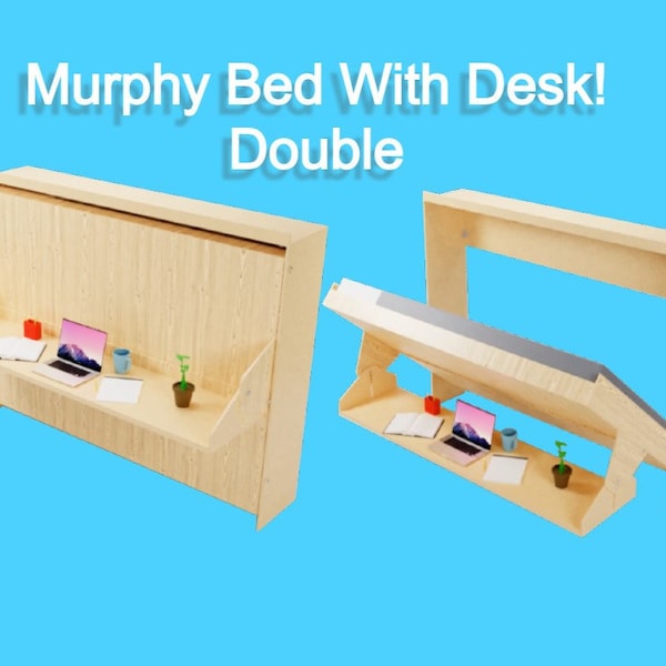 Murphy Bed with Desk Plans (Inches and Metric)