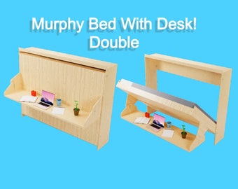 Murphy Bed with Desk Plans (Inches and Metric)