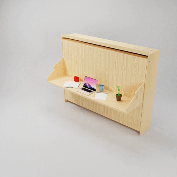 Murphy Bed With Desk Plans inches and Metric - Etsy