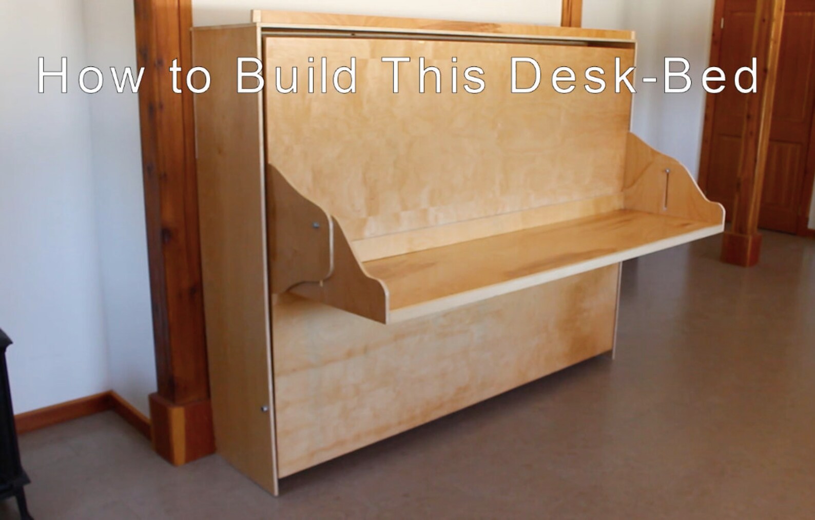 Murphy Bed With Desk Plans inches and Metric Etsy