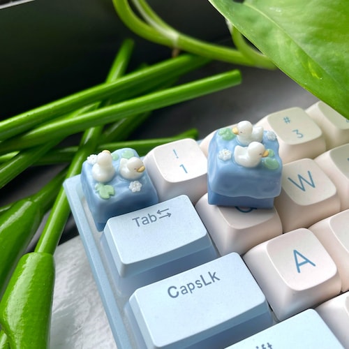 Porte-clés bassin aux canards | Porte-clés artisanal fait main | Clavier mécanique compatible Cherry MX