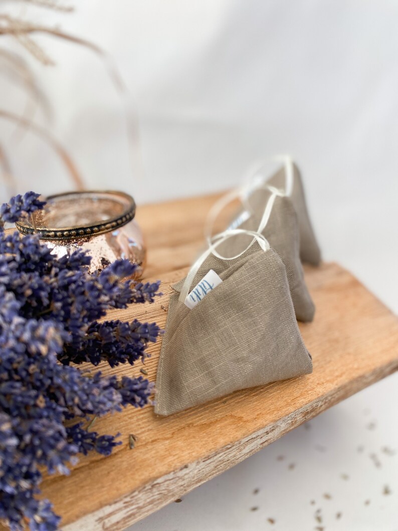 Linen lavender sachet bag for sleep, relaxation, for drawers and closets image 6