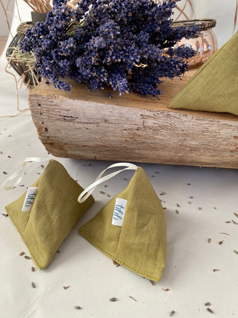 Linen lavender sachet bag for sleep, relaxation, for drawers and closets image 3