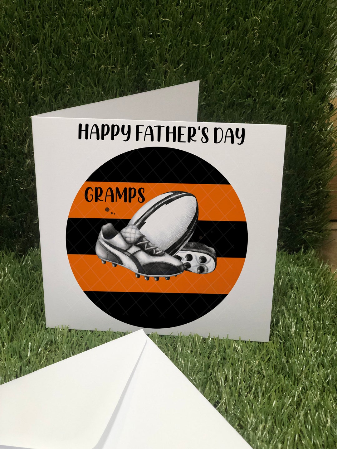 Personalised Rugby Theme Card | Rugby Team Colours Card | Father's Day ...