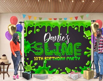 Sumber banner Sumber backdrop Slime birthday Slime welcome sign Slime party Slime backdrop PRINTED or PRINTABLE Sumber party,