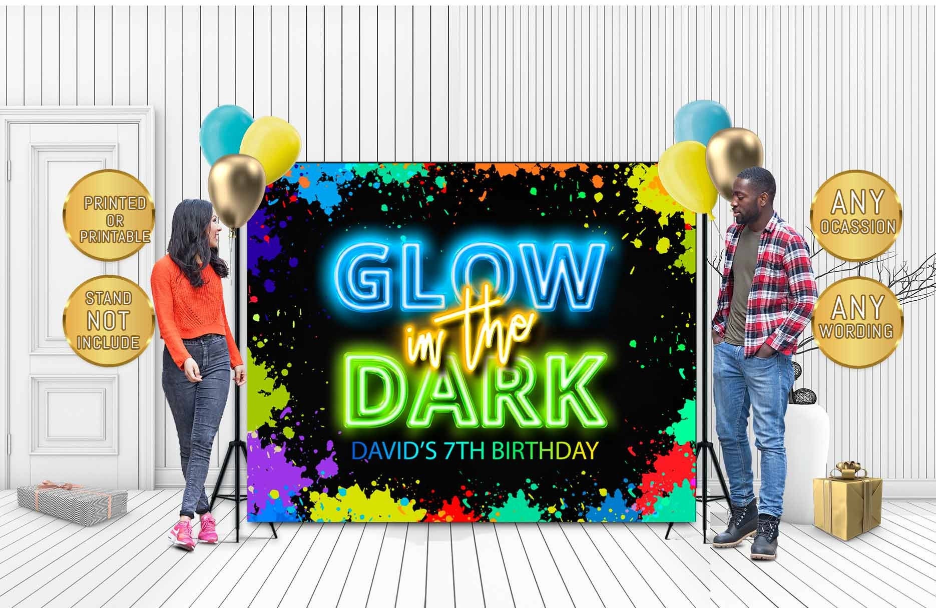 PRINTED Glow in the Dark Backdrop Glow in the Dark Banner | Etsy