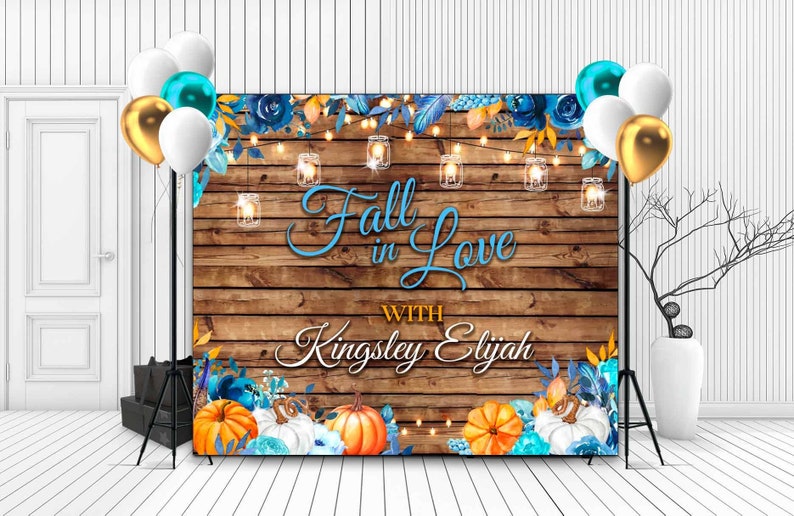 Bridal Shower backdrop Rustic Fall in Love rustic backdrop fall in love backdrop Autumn Bridal Shower PRINTED autumn