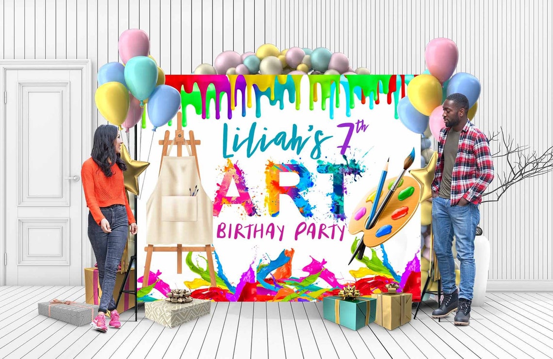 PRINTED paint backdrop art backdrop paint banner art Etsy