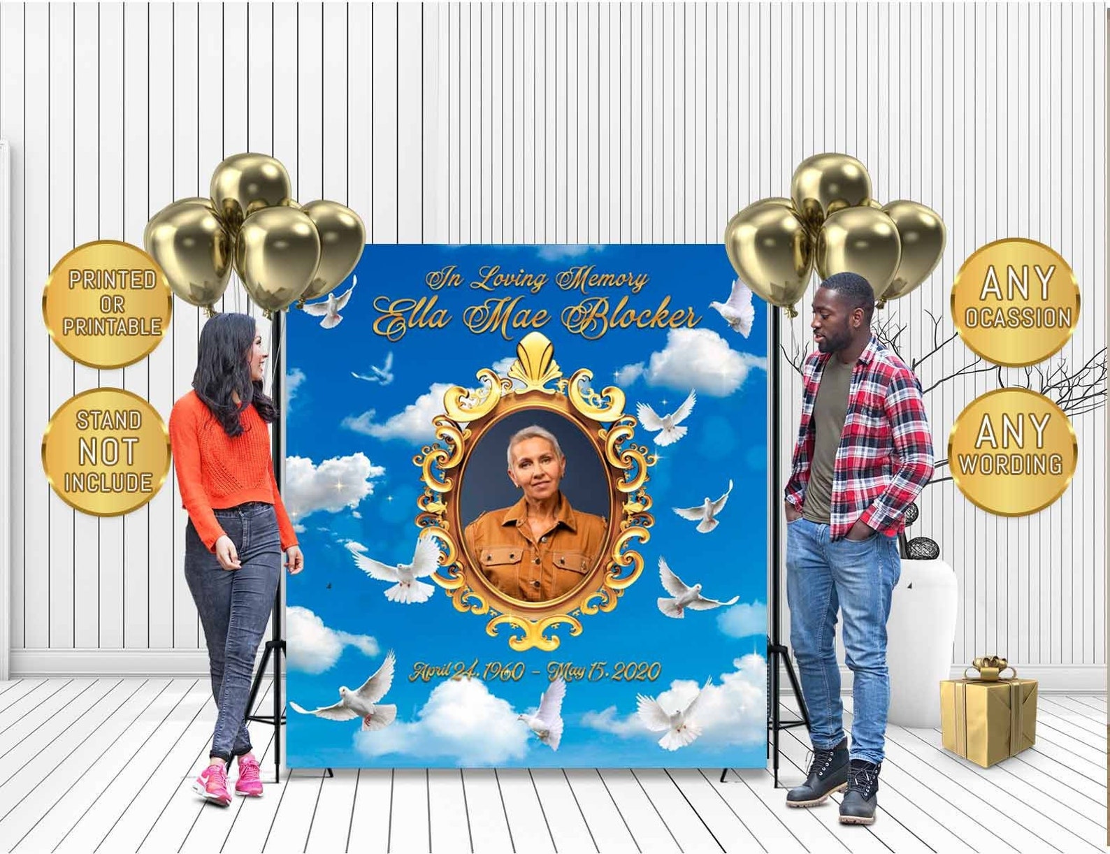 PRINTED Celebration of Life Funeral Backdrop Funeral Etsy