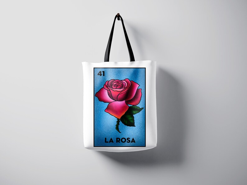 tote bag Soul Train bag, loteria bag,loteria tote bag La rosa tote bag Lottery cards Custom Tote Bag Cotton Bag la rosa tote bag