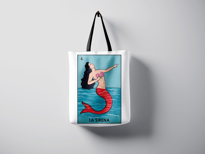 la rosa tote bag tote bag Loteria La luna La sirena loteria bag,loteria tote bag La sirena bag Custom Tote Bag tote bag