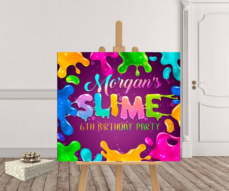 Sumber banner Sumber backdrop Slime birthday Slime welcome sign Slime party Slime backdrop PRINTED or PRINTABLE Sumber party,