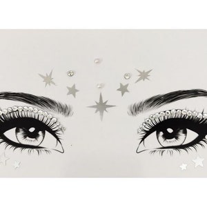 Kaufe Kristall Tattoo Aufkleber Glitter Eyeliner Augenbrauen Make-Up  Gesicht Augen Diamant Temporäre Tattoo Rock Strass 3D Eyeliner Aufkleber