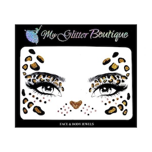 MGB Self Adhesive  Halloween Leopard face jewels/ Party stickers/Face stickers/Festival jewels/Rhinestone